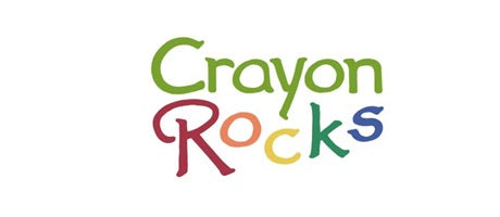 Crayon Rocks Logo in bunten Buchstaben zeigt kreative und pädagogische Kinderkunstkreide