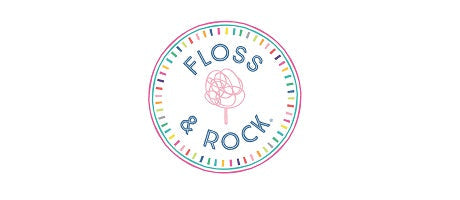 Logo der Marke Floss&Rock mit buntem Kreismotiv und verspieltem Schriftzug für Kinderprodukte