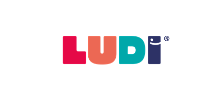 Ludi Logo der französischen Marke für sicherheitsgeprüfte sensorische Spielzeuge und Lernspielzeug für Kleinkinder