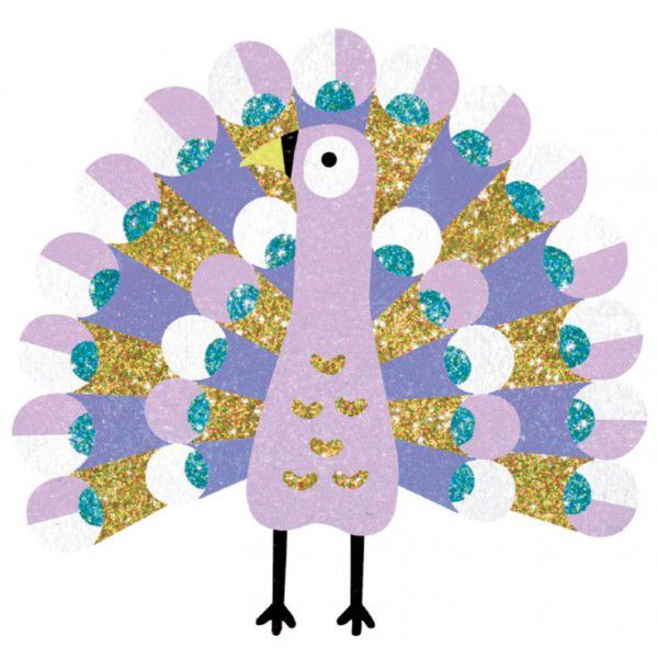 Kunstset mit Sand und Glitzer  - Pfau - Tublu.de