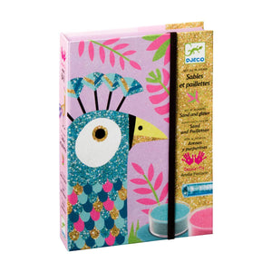 Kunstset mit Sand und Glitzer  - Pfau - Tublu.de