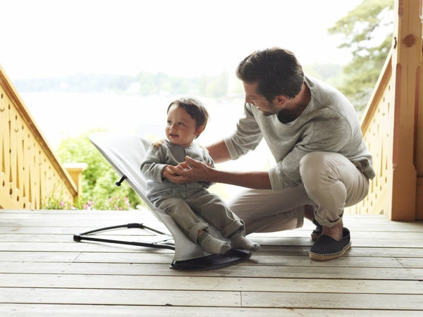 Babywippe BALANCE SOFT MESH – Silber/Weiß