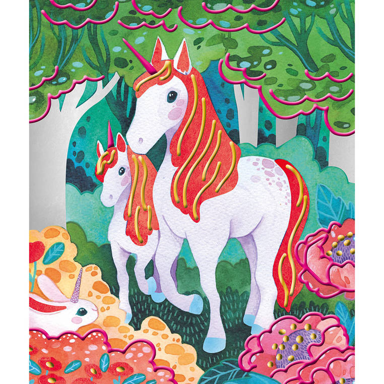 Kreativset zum Malen mit Perlenfarben 3D – Einhörner 7+ - Tublu.de