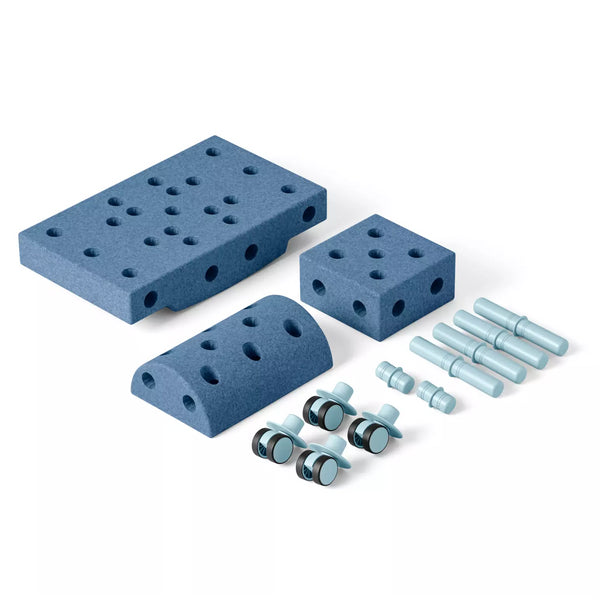 Kreative Bausteine zur Förderung der Grobmotorik Curiosity Set – blau 10 in 1 - Tublu.de