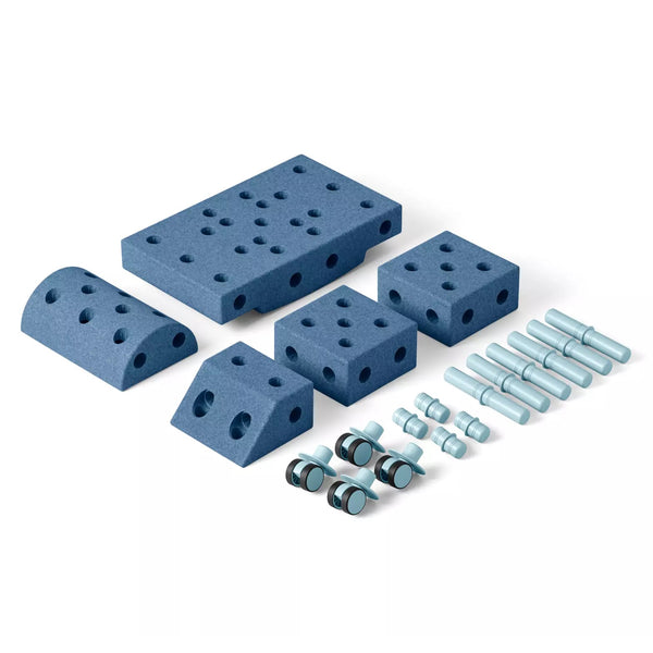 Kreative Bausteine zur Förderung der Grobmotorik Explorer Set – blau 15w1 - Tublu.de