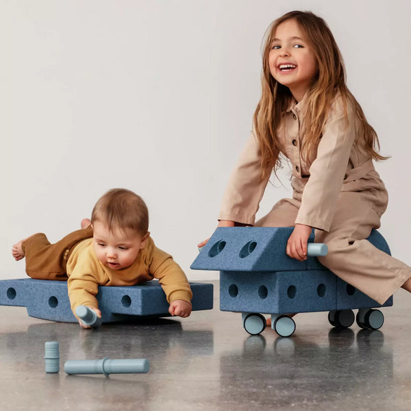 Kreative Bausteine zur Förderung der Grobmotorik Explorer Set – blau 15w1 - Tublu.de