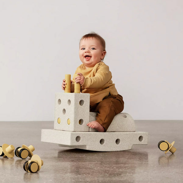 Kreative Bausteine zur Förderung der Grobmotorik Curiosity Set – sandgrau 10 in 1