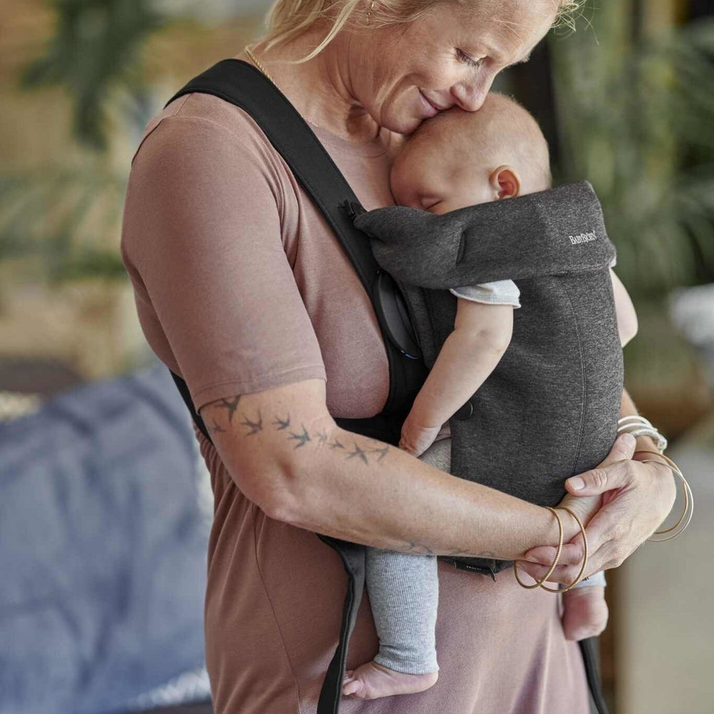 Babytrage MINI 3D Jersey – Grau-Schwarz