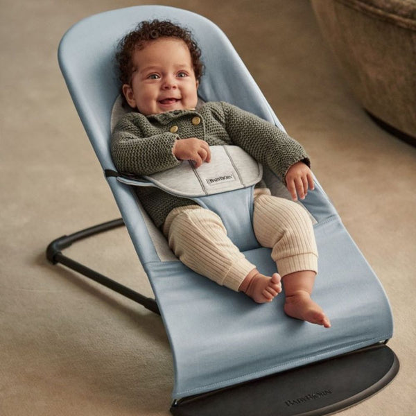 Babywippe BALANCE SOFT WOVEN/JERSEY – Blau/Grau