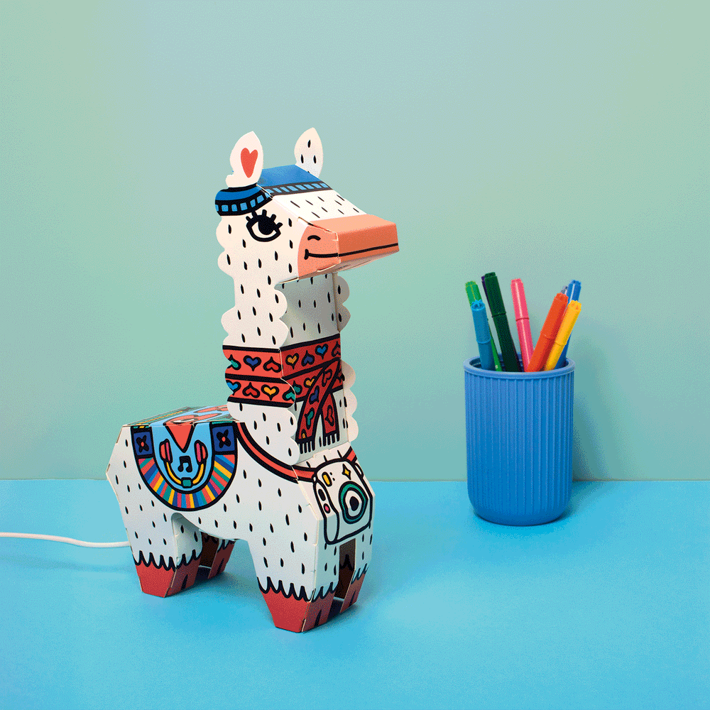 Kreativset DIY 3D-Lampe – Lama - Tublu.de