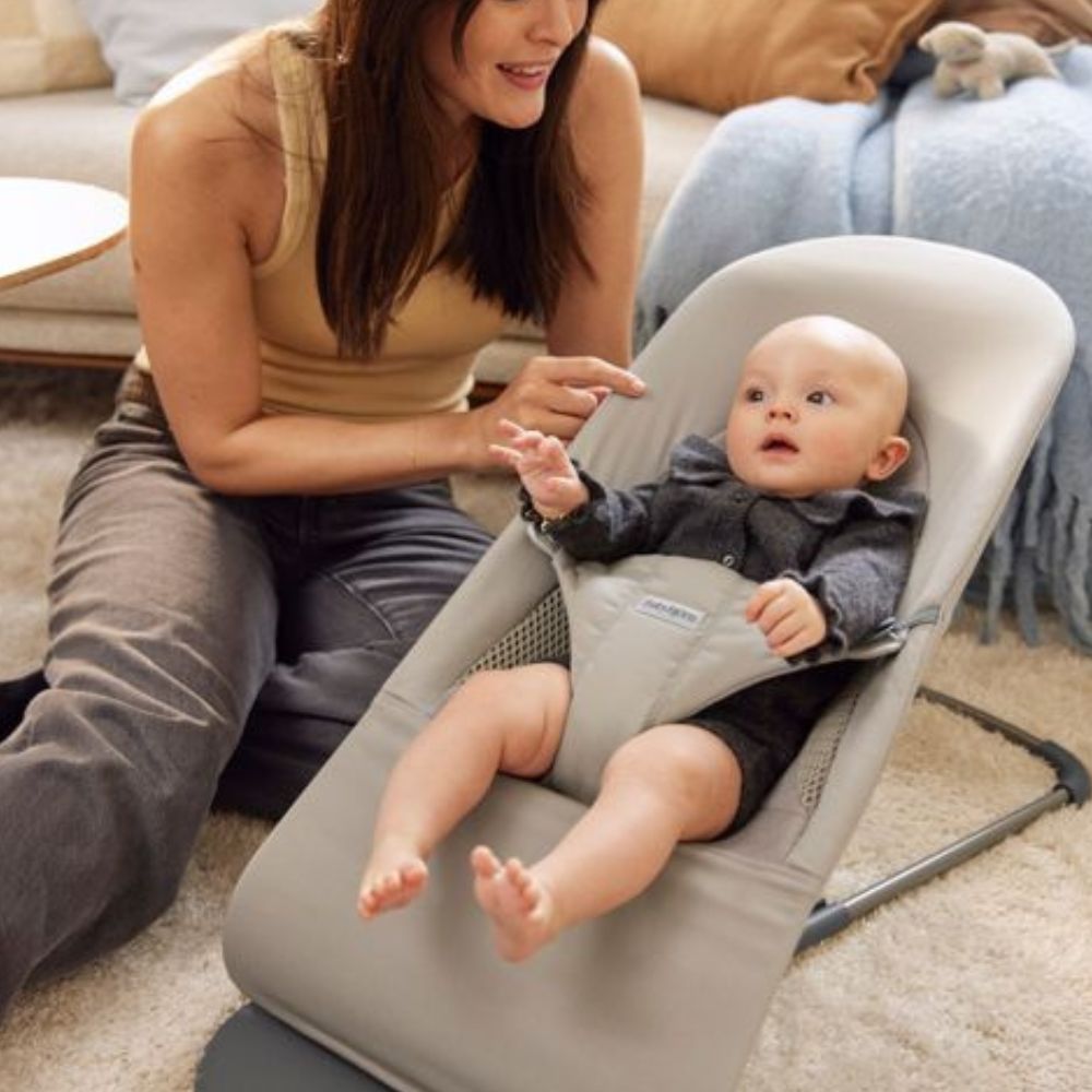 Babywippe BALANCE SOFT WOVEN/JERSEY Tri Fabric – Sandgrau