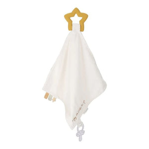 Kuscheltier mit Schnullerhalter und Beißring