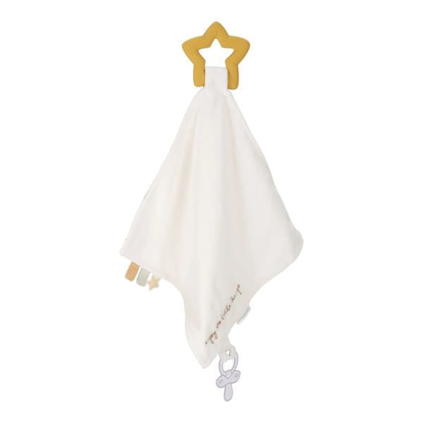 Kuscheltier mit Schnullerhalter und Beißring