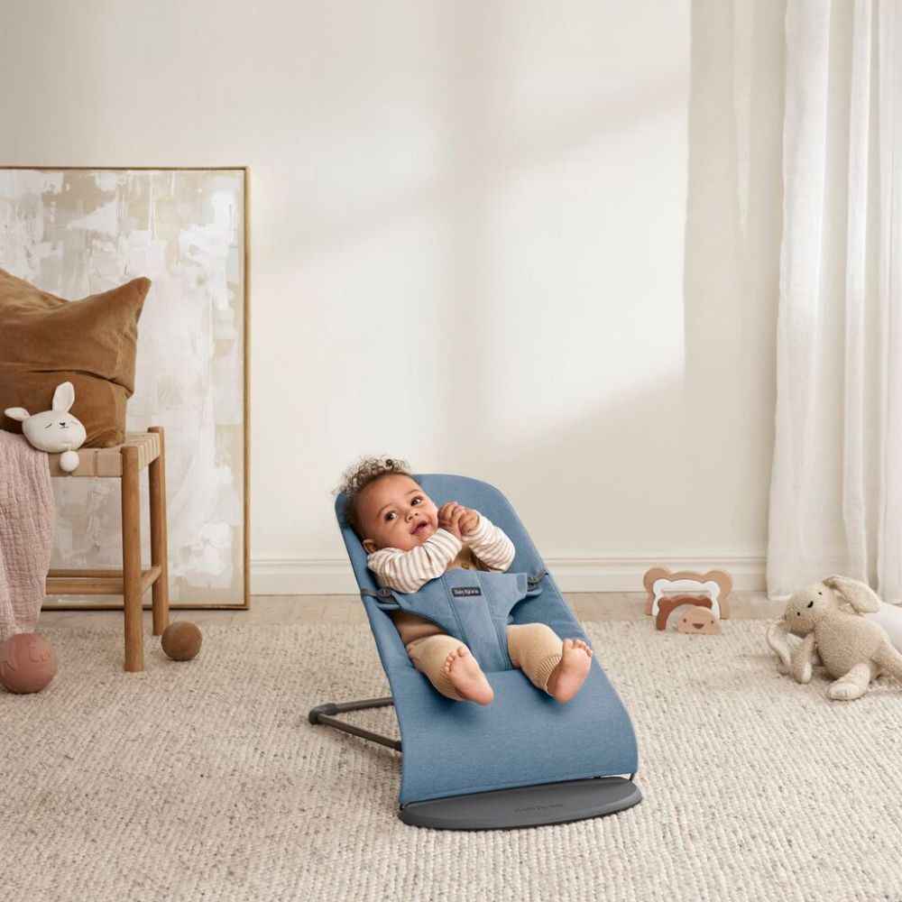 Leżaczek BABYBJORN BLISS WOVEN - Niebieski melanż