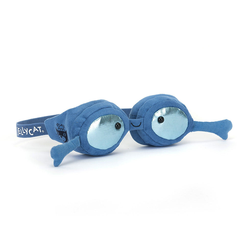 Jellycat Plüsch Schwimmbrille Kinder in Blau mit glänzenden Gläsern weich und kinderfreundlich