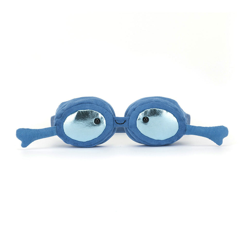 Jellycat Plüsch Schwimmbrille Kinder in Blau mit glänzenden Gläsern weich und kinderfreundlich