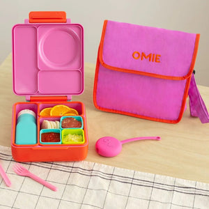 Lunchbag OmieTote – Pink mit Bento-Box, isolierter Tasche und Zubehör für einfache Mahlzeiten