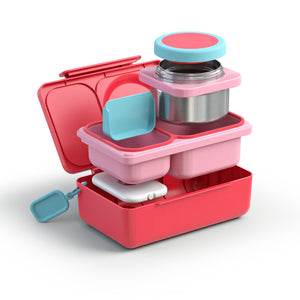 Lunchbox mit Thermosbehälter OmieBox Up – Cherry Pink