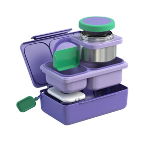 Lunchbox mit Thermosbehälter OmieBox Up – Galaxy Purple von OMIE mit mehreren Fächern und praktischem Design