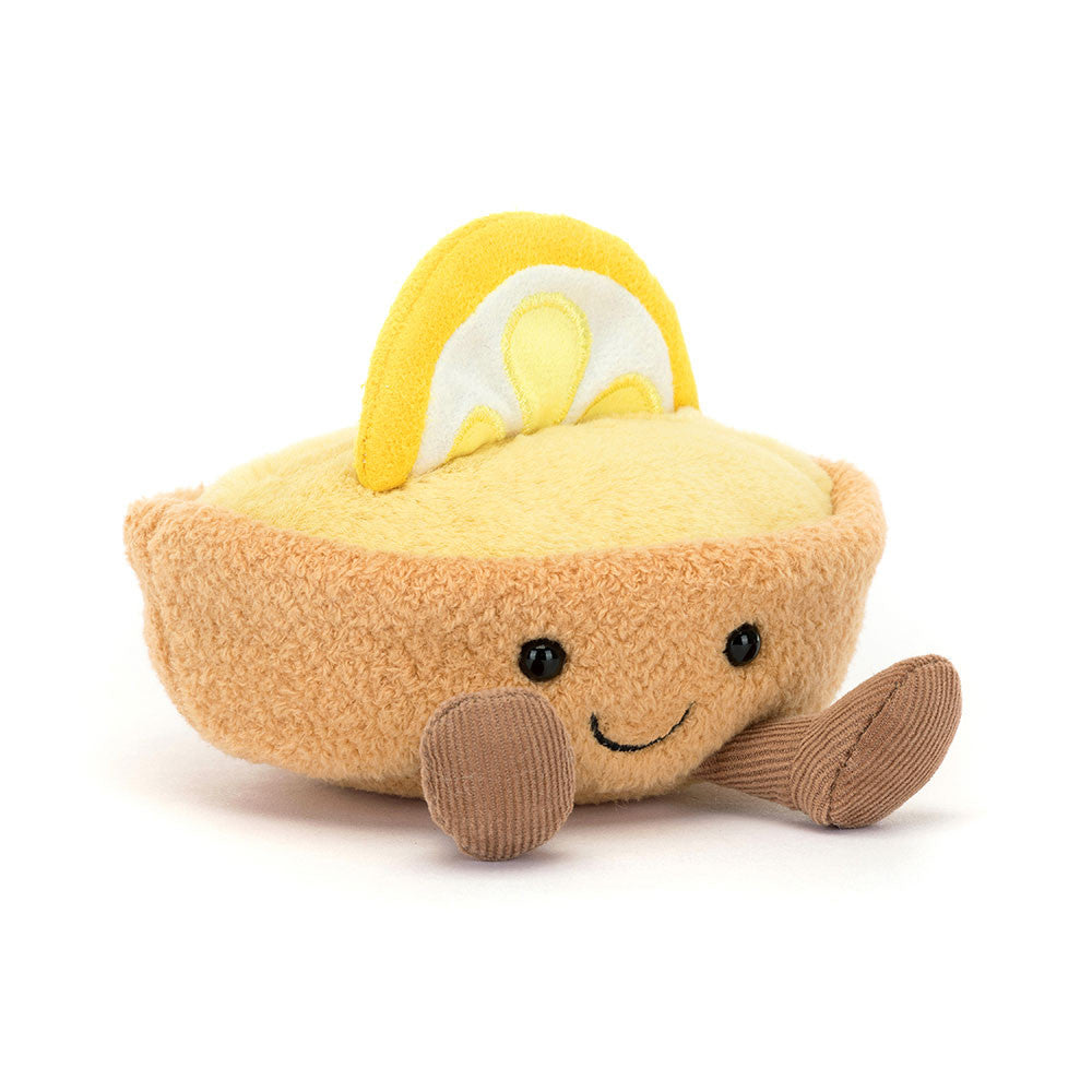 Jellycat Plüsch-Zitronentarte 11 cm Kuscheltier mit süßem Gesicht und weichen Beinen