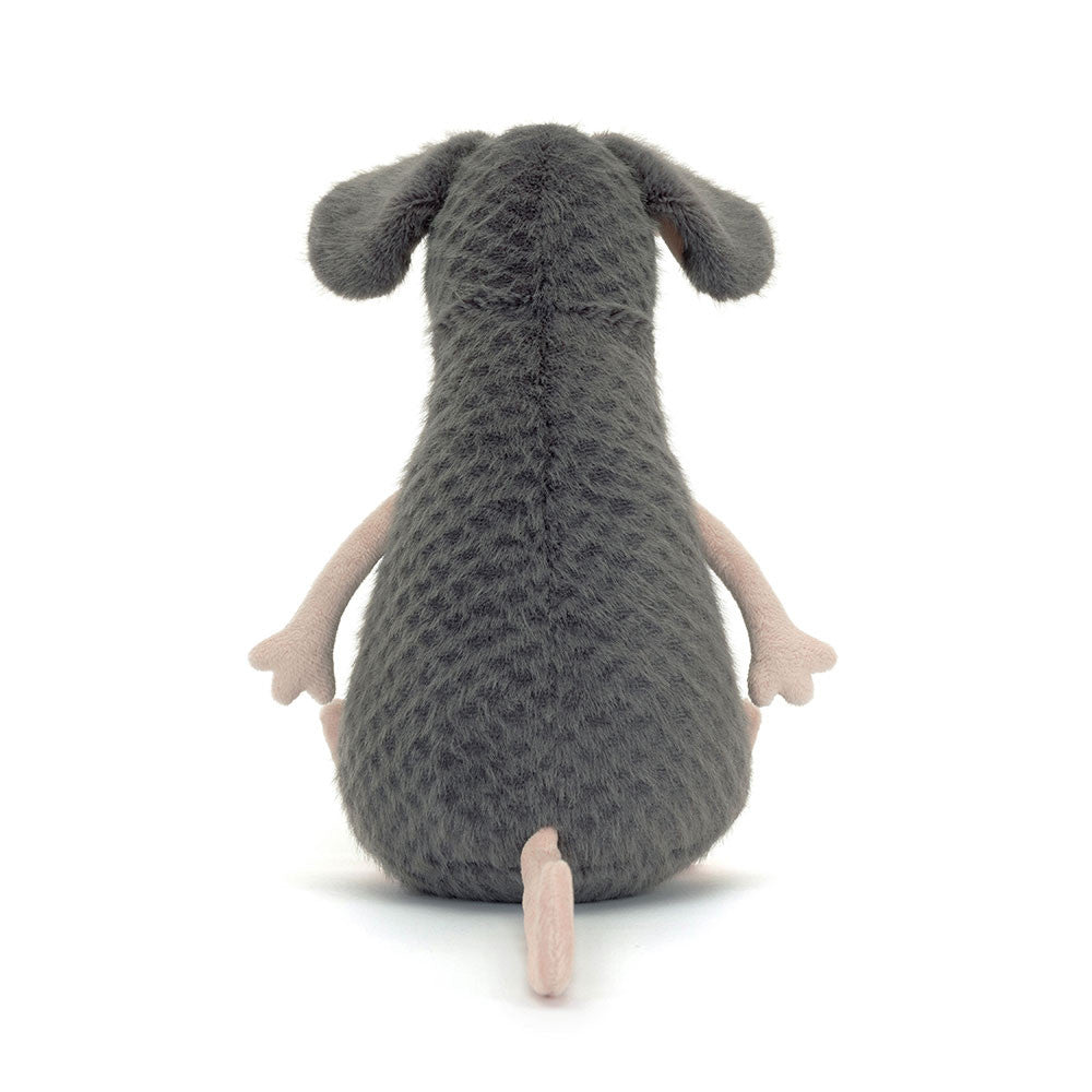 Jellycat Plüschratte – Traurig 27 cm graue weiche Kuschelmaus mit rosafarbenen Pfoten und Ohren