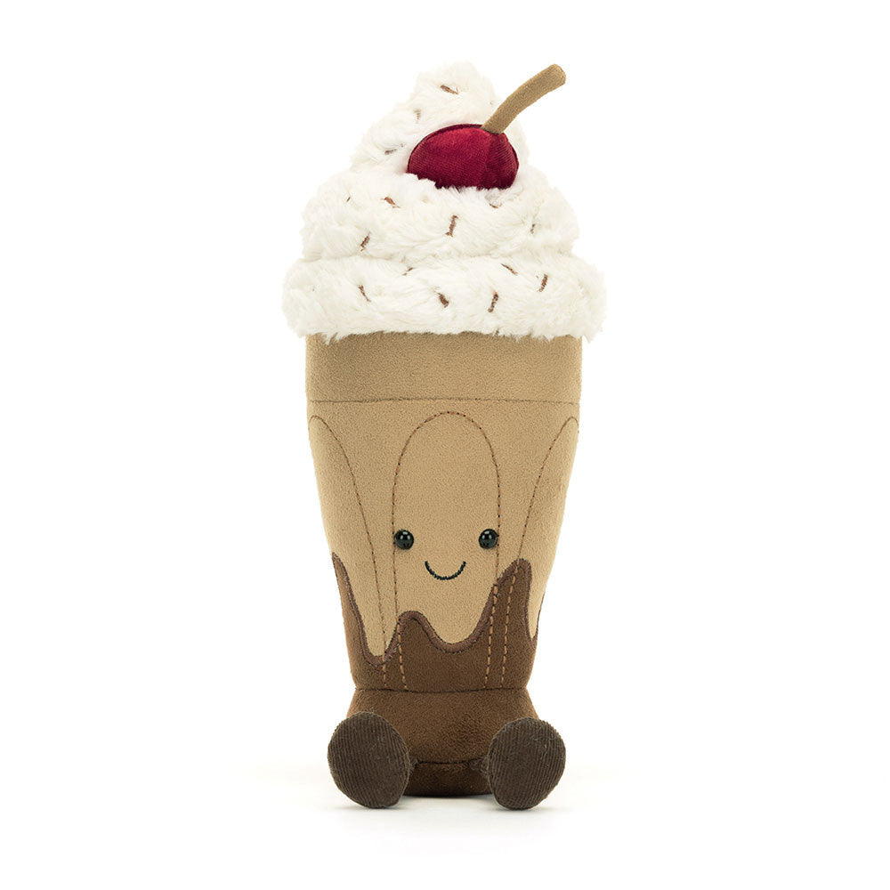 Jellycat Plüsch Shake Marin mit Schokolade 27 cm Kuscheltier in Milchshake-Form mit Sahne und Kirsche