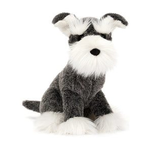 Jellycat Plüschhund – Schnauzer 24 cm kuscheliges graues und weißes Stofftier