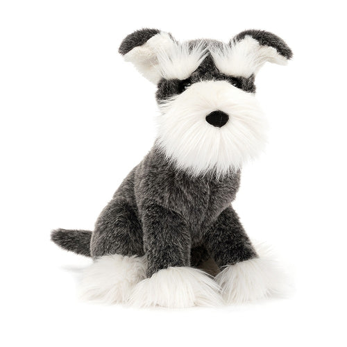 Jellycat Plüschhund – Schnauzer 24 cm kuscheliges graues und weißes Stofftier