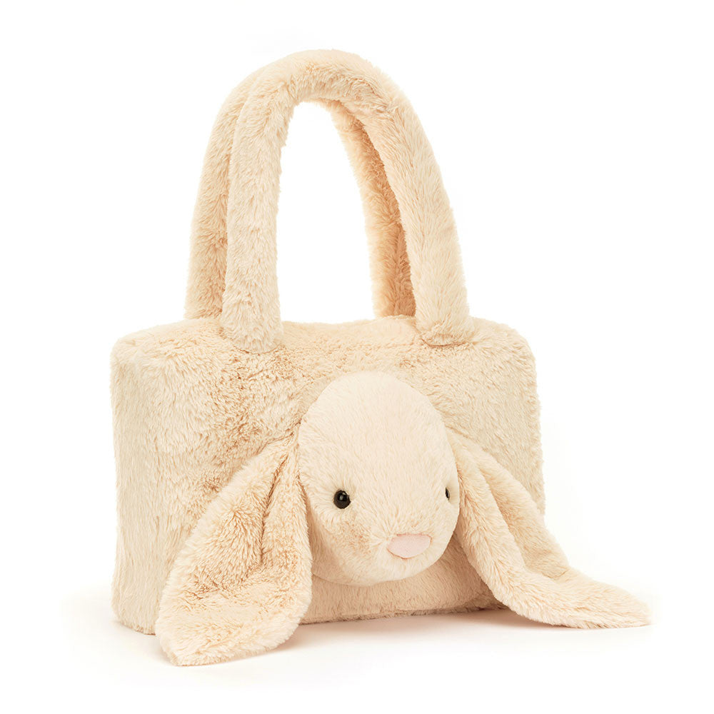 Jellycat Plüschtasche – Süßes Häschen in Beige mit langen Ohren und kuscheligem Design