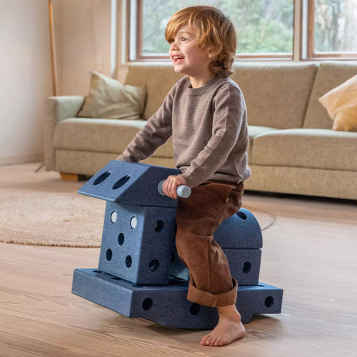 Kreative Bausteine zur Förderung der Grobmotorik Explorer Set – blau 15w1 - Tublu.de