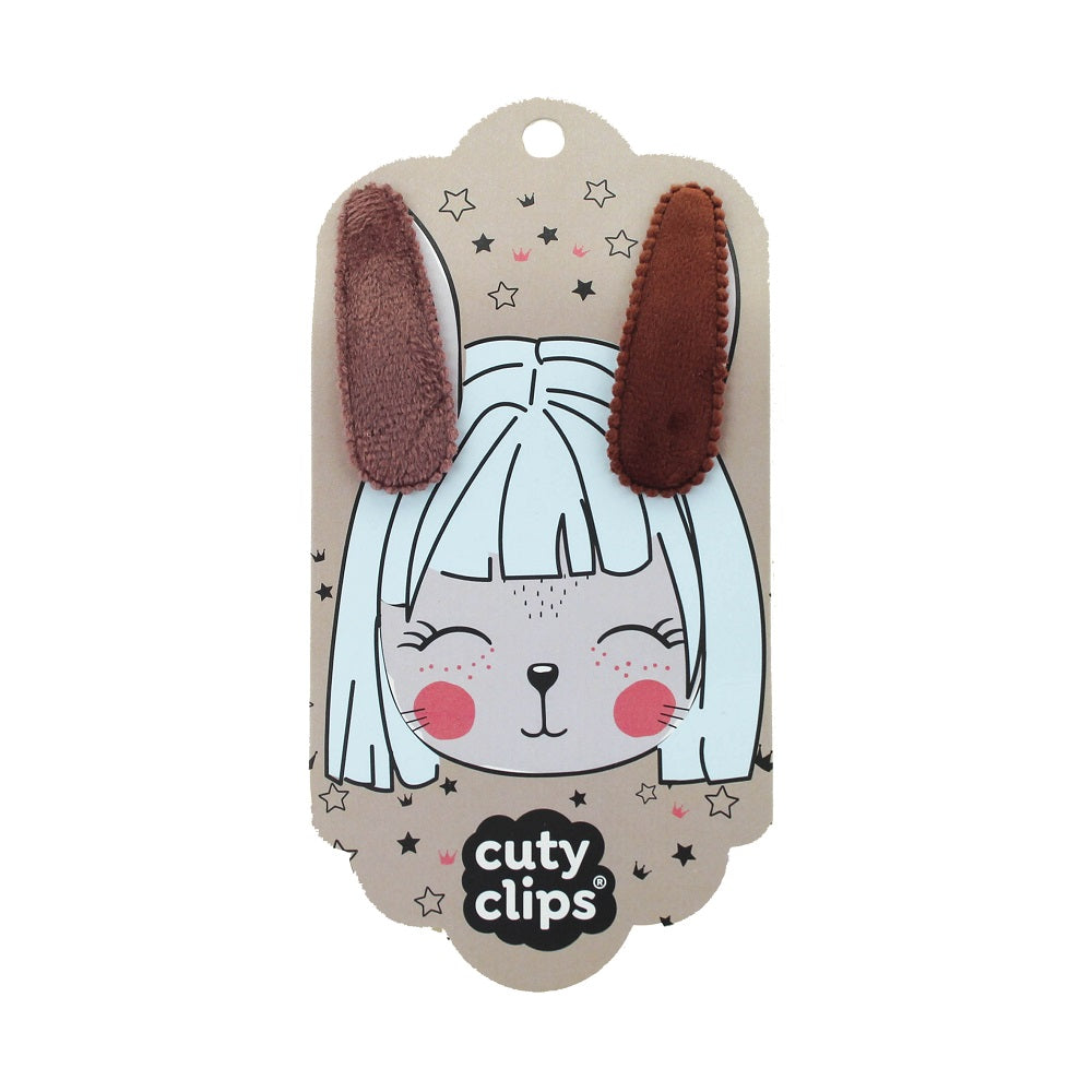 Haarclips Cuty Clips - Bunny Ears Braun