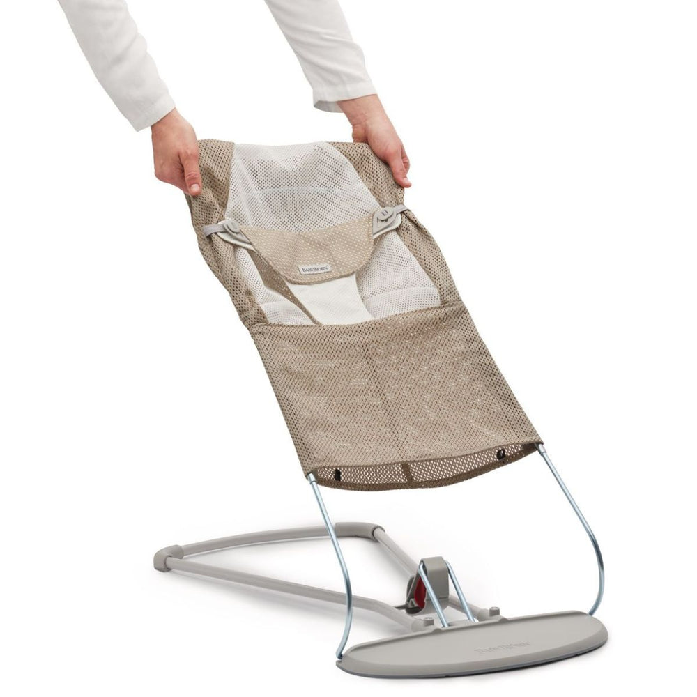 Zusätzlicher Stoffsitz für Babywippe Balance Soft Mesh – Beige-Grau/Weiß