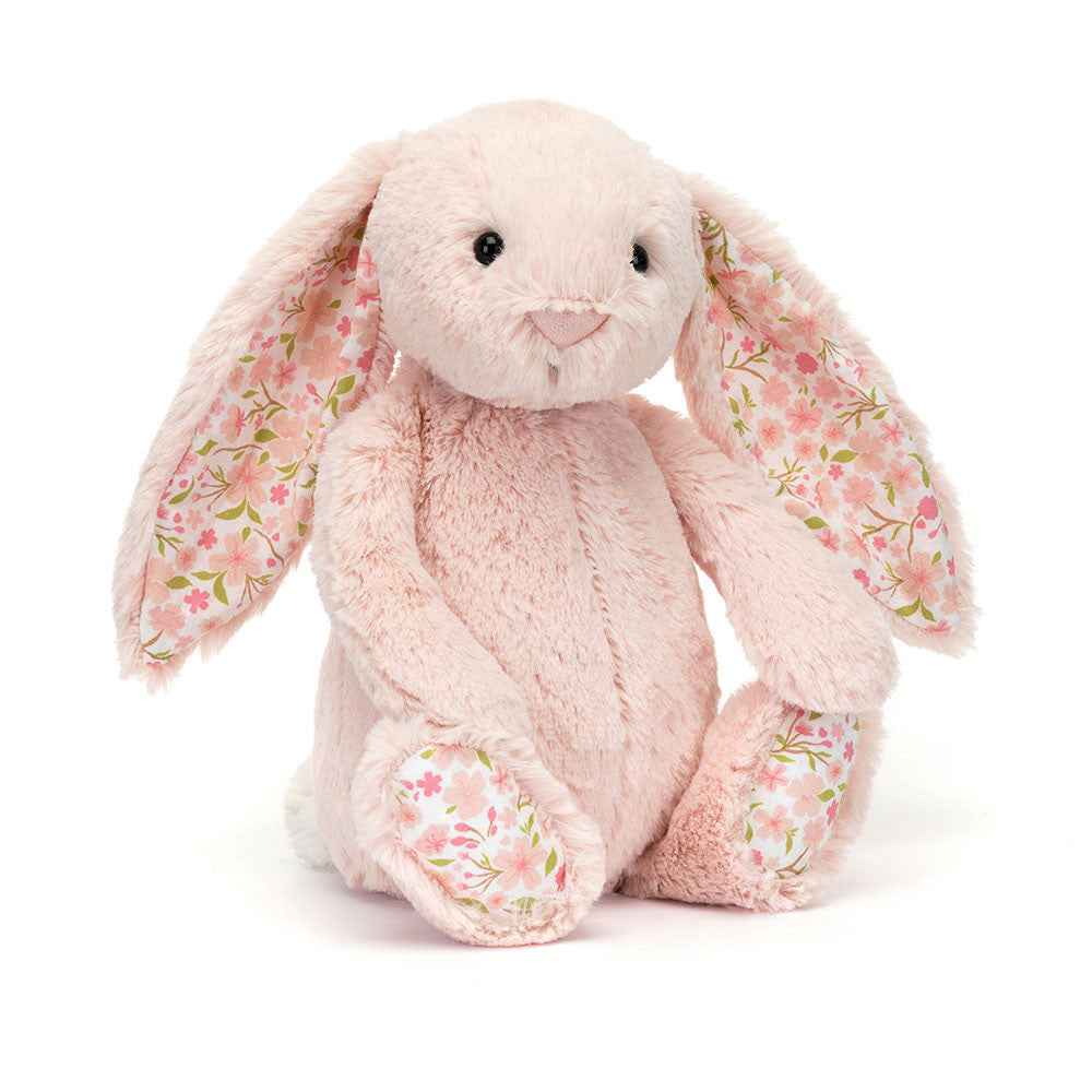 Pluszowy królik z kwiecistymi uszami Cherry Jellycat - pudrowy róż 18 cm