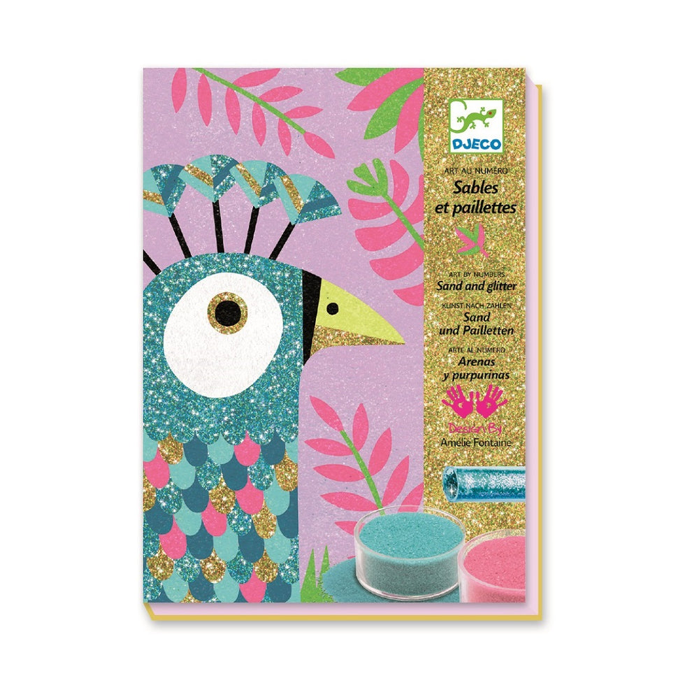 Kunstset mit Sand und Glitzer  - Pfau - Tublu.de