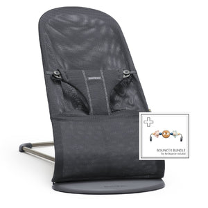 Babywippe BLISS MESH – Anthrazit + Spielzeug Googly Eyes Pastels