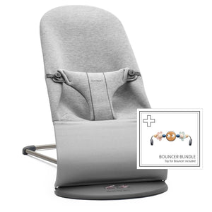 Babywippe BLISS 3D Jersey – Hellgrau + Spielzeug Googly Eyes Pastels