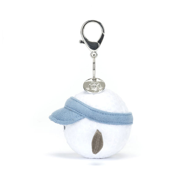 Jellycat Schlüsselanhänger fröhlicher Golfball 12 cm aus weichem Plüsch mit blauem Schirm