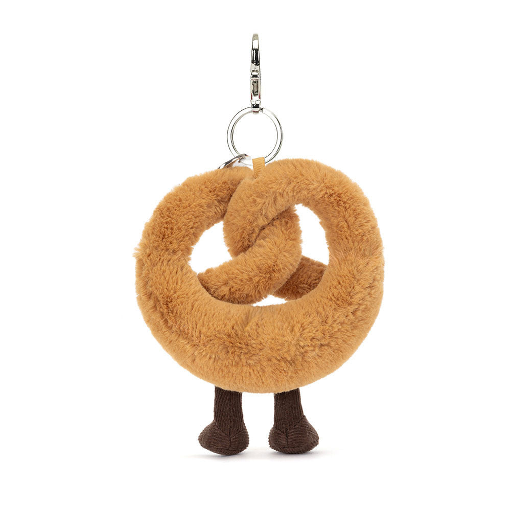 Jellycat Schlüsselanhänger – Lächelnder Brezel 17 cm aus weichem Plüsch mit kleinem Gesicht und Beinchen
