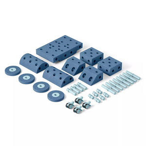 Kreative Bausteine zur Förderung der Grobmotorik Dreamer Set – blau 25 in 1 von MODU verschiedene Formen und Verbindungsstücke