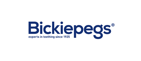 Bickiepegs Logo für Trinklernbecher und Babyprodukte mit hochwertiger Qualität und Innovation