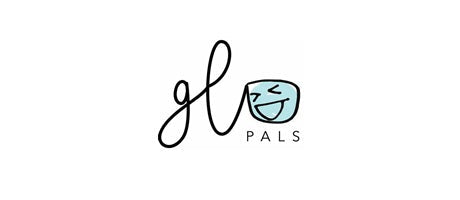Logo der Marke Glo Pals für leuchtende Wasserspielzeuge und kreative Sensorikwürfel