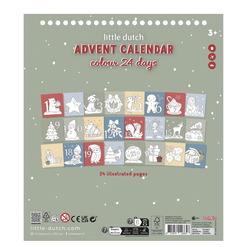 Little Dutch Ausmal-Adventskalender Essentials X-MAS