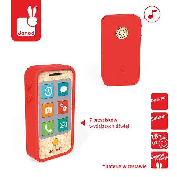Holztelefon mit Geräuschen