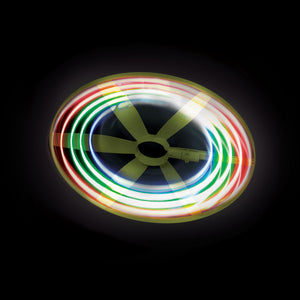 Fliegender Propeller - Scheibe mit farbigem Licht