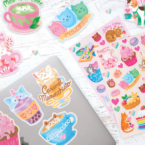 Duftende Sticker – Katzencafé