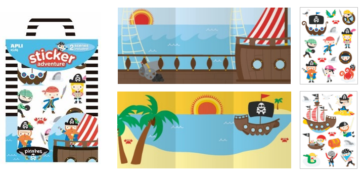 Stickerset mit 2 Platten – Piraten