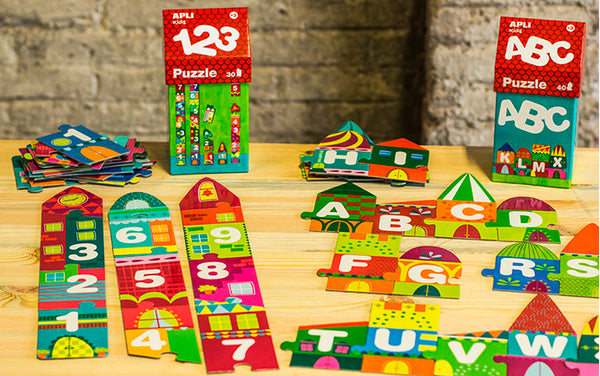 Puzzle im Kartonhaus – Buchstaben 3+ - Tublu.de