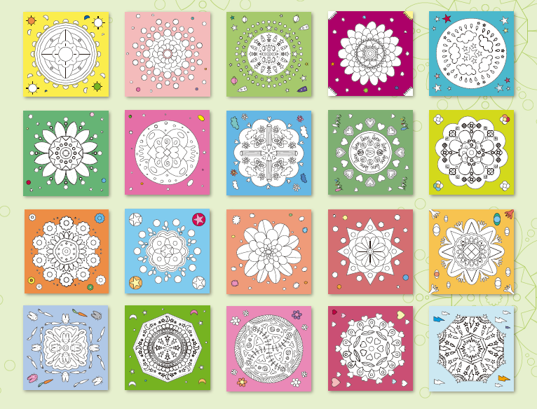 Malbuch mit Buntstiften – Mandala