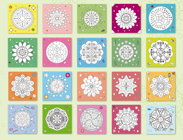 Malbuch mit Buntstiften – Mandala