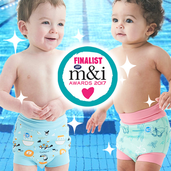 Schwimmwindel Happy Nappy 6-12 Monate Eule und Kätzchen (L)